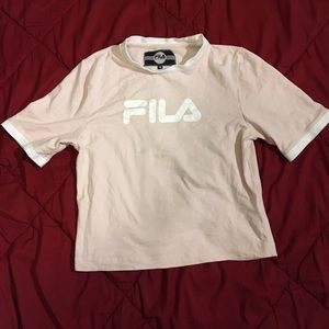 Fila Pink White trimmed crop top